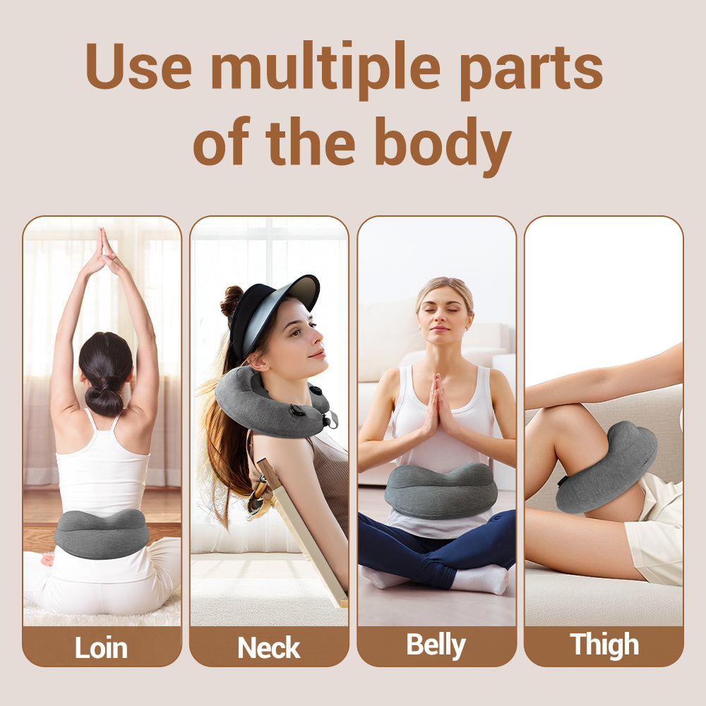3-Mode Inflatable Neck Massage Pillow for Travel & Relaxation