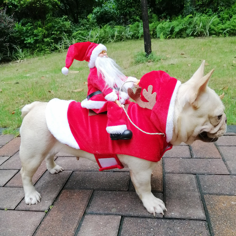 Dog Christmas Clothes / Santa Claus Riding Deer