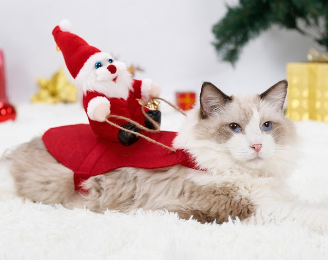 Dog Christmas Clothes / Santa Claus Riding Deer