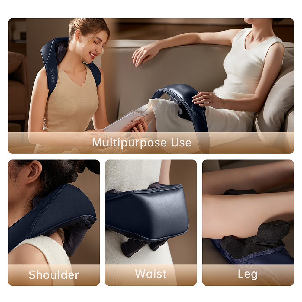 Portable Kneading Shoulder & Neck Massager with Heat Therapy