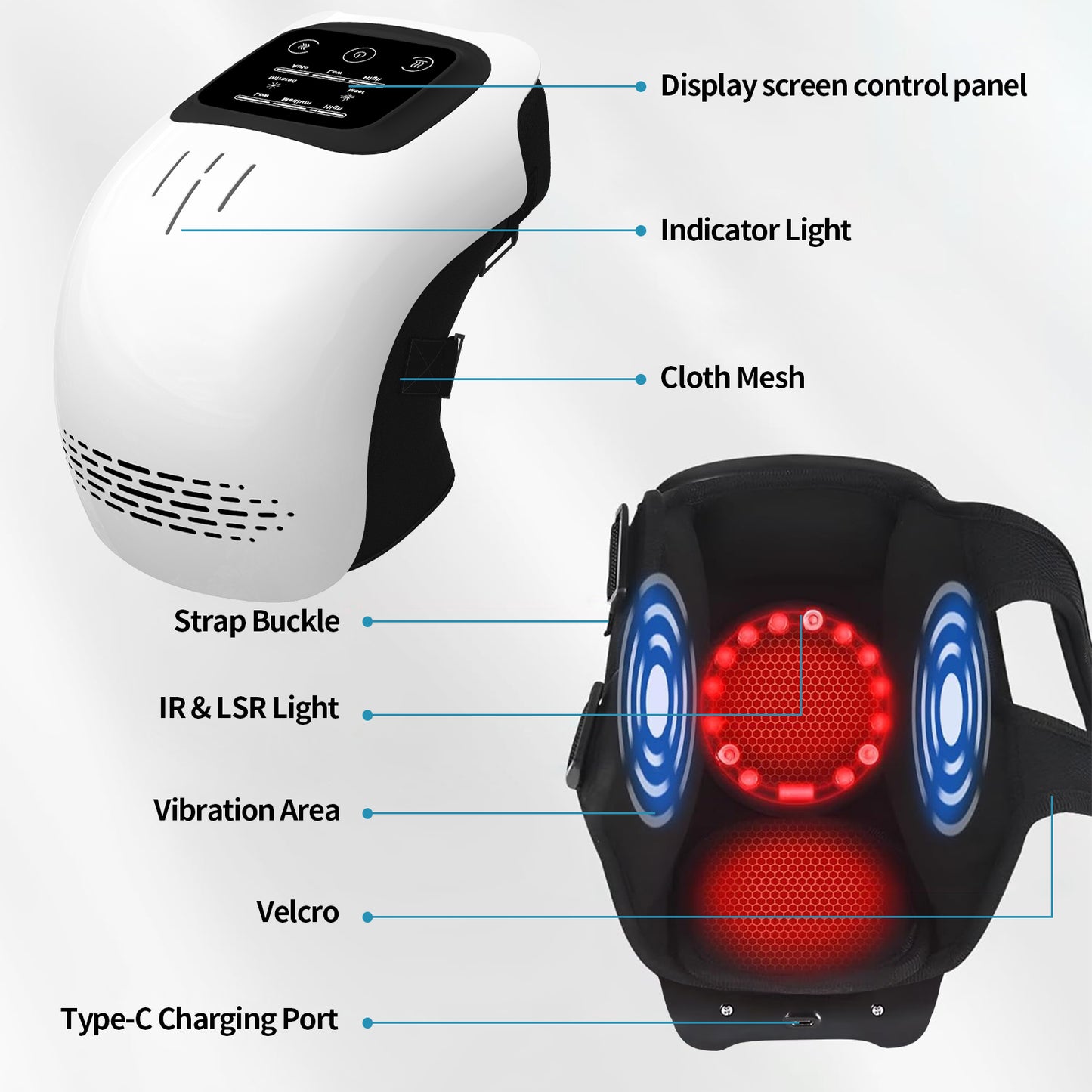 Intelligent Home Use  Kneading Heating Knee Massager / Rechargeable Pain Relief Infrared Laser Vibration Knee Massager