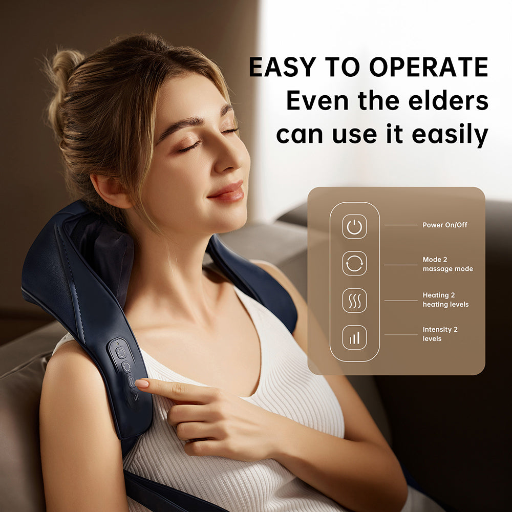 Portable Kneading Shoulder & Neck Massager with Heat Therapy