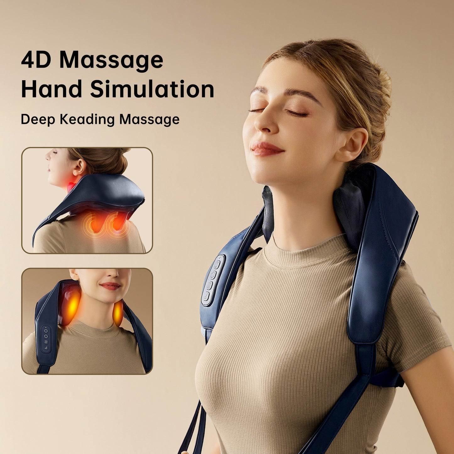 Portable Kneading Shoulder & Neck Massager with Heat Therapy